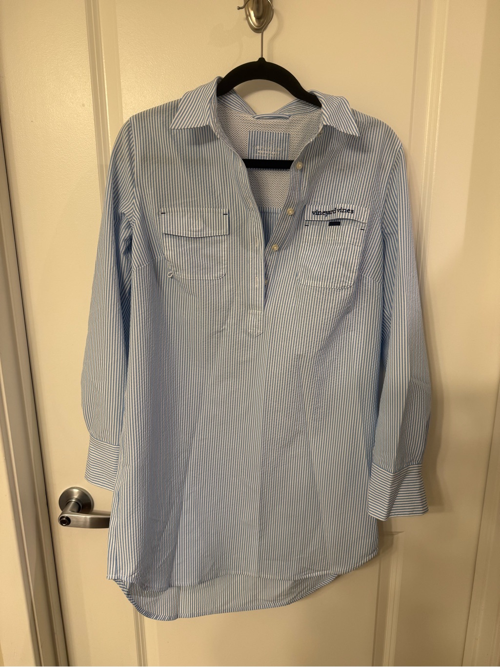 Vineyard Vines Light Blue & White Striped Women’s Swim Coverup
